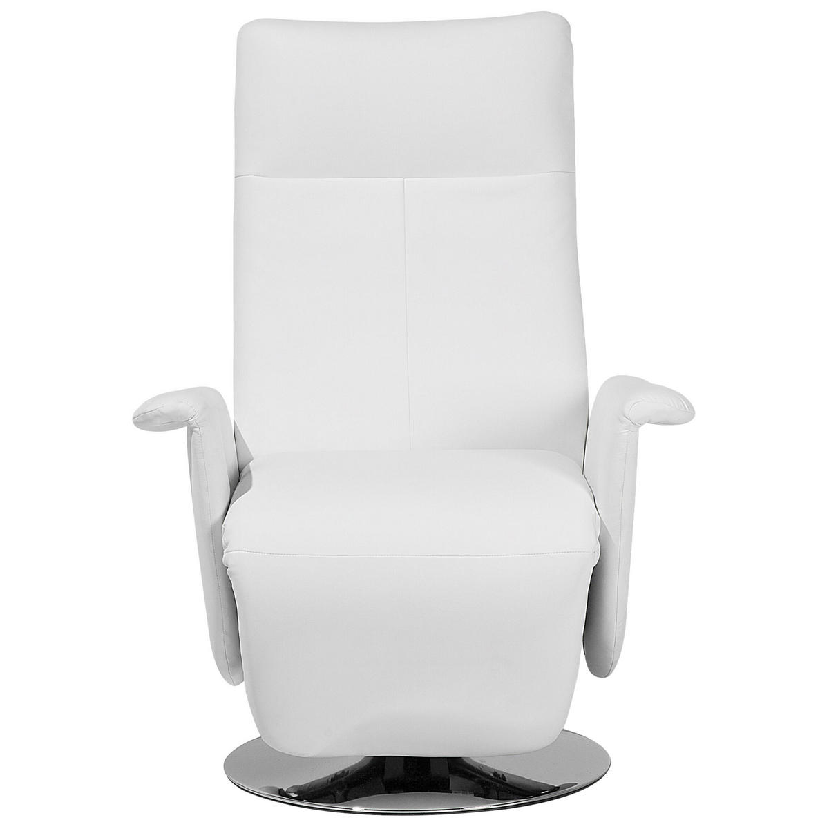 RELAXSESSEL Kunstleder Weiß elektrisch verstellbar Prime - Weiß, Textil/Metall (82/110/49cm) - Beliani