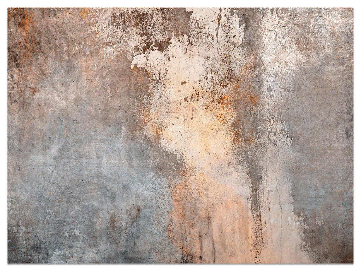 FOTOTAPETE für Wohnzimmer Beton Abstraktion 350x256 - Beige/Orange, Papier (350/256cm) - Muralo