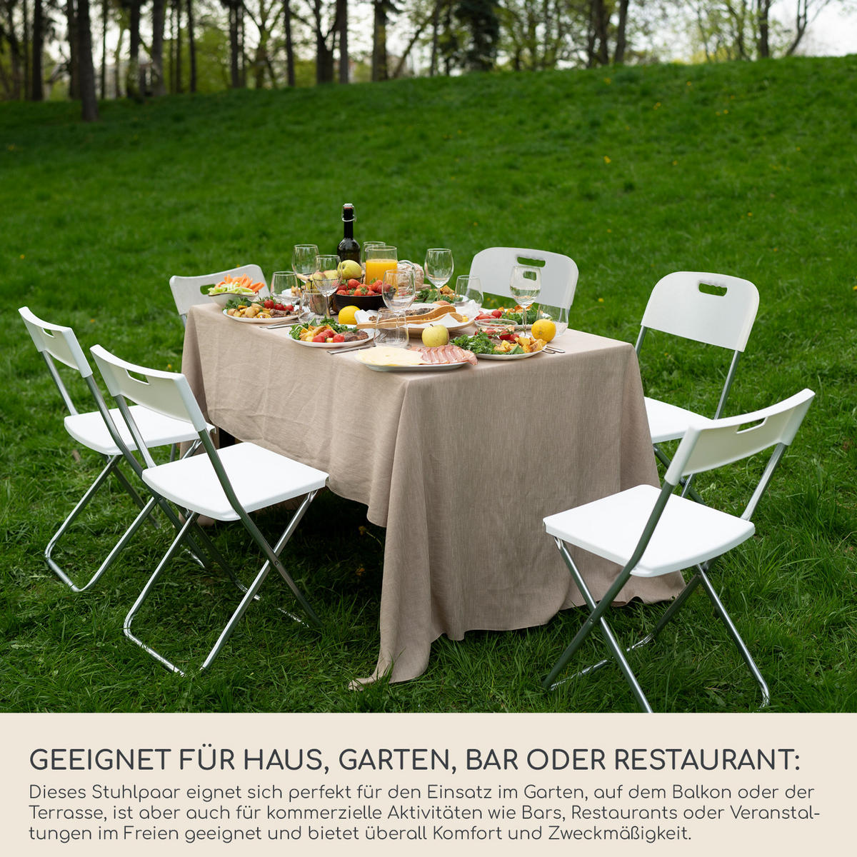 GARTENSTÜHLE 2er Set Weiß Grau 45/50/88 cm - Weiß, Kunststoff (45/88/50cm)