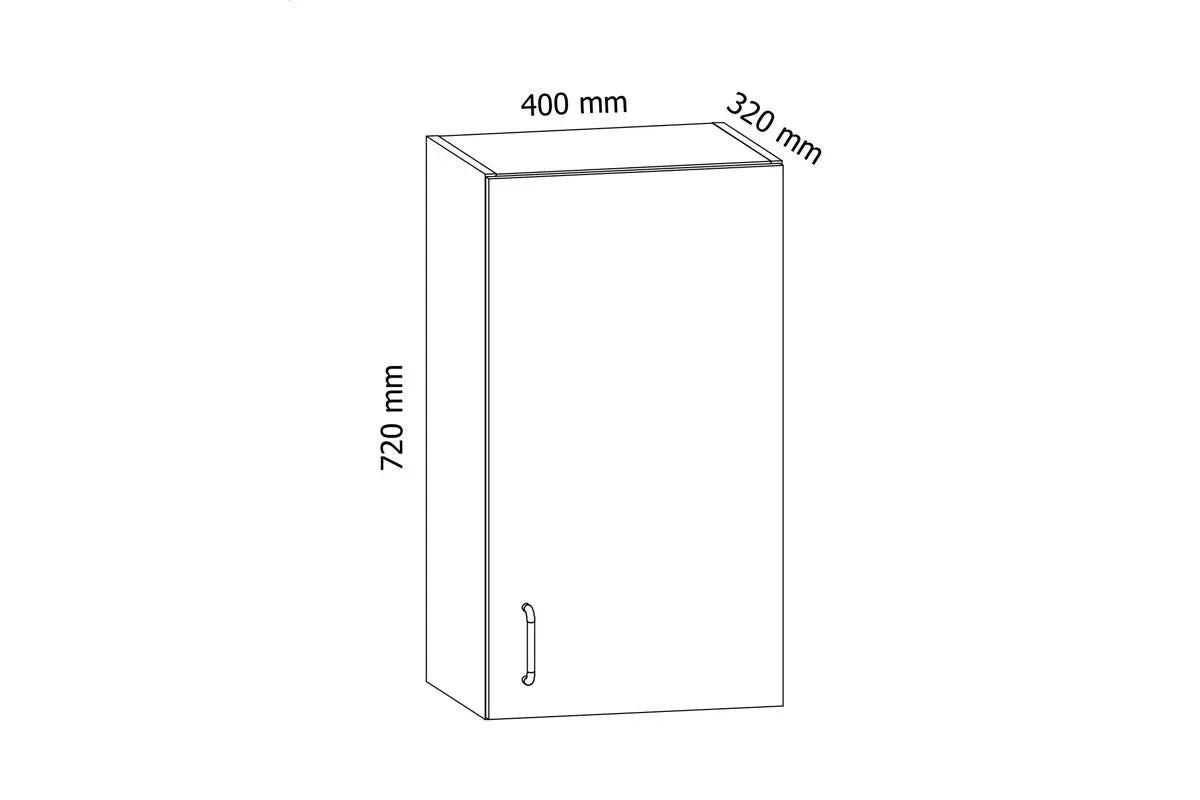 HÄNGESCHRANK – 40 cm – G40 – Velmora – Weiß / Weiß Hochglanz - Weiß Hochglanz, Holzwerkstoff (40/72/32cm) - ROYAL24_MARKT
