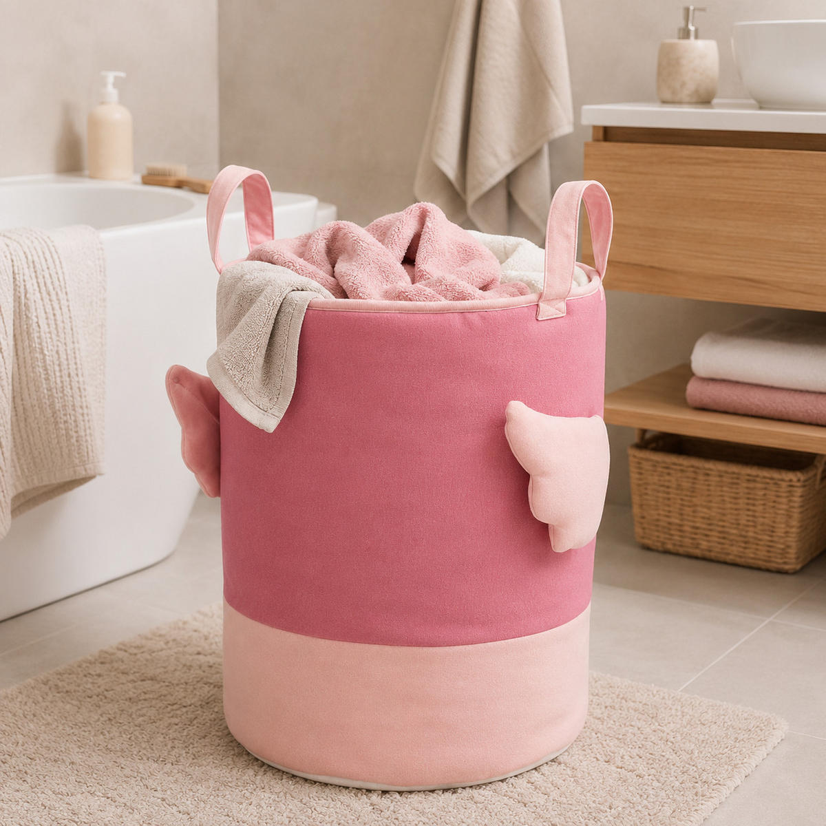 SPIELZEUGKORB Aufbewahrungskorb Kinderzimmer Wäschkorb - Rosa, Textil (30/30cm) - nordic coast company