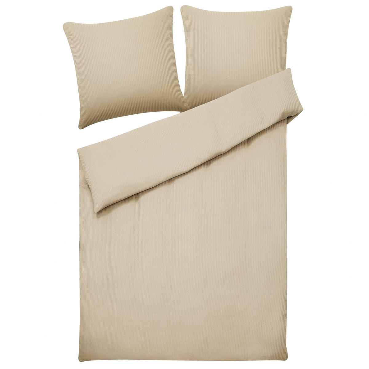 BETTWÄSCHE SET Avondale 155x220 cm - Beige, Textil (155/220cm) - Beliani