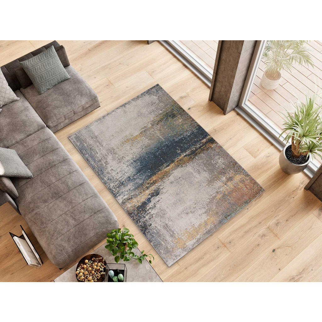 Thumbnail - Atticgo Webteppich, Blau, Textil, Abstrakt, Rechteckig, 80x150 cm, Oeko-Tex® Standard 100, in verschiedenen Größen erhäl...
