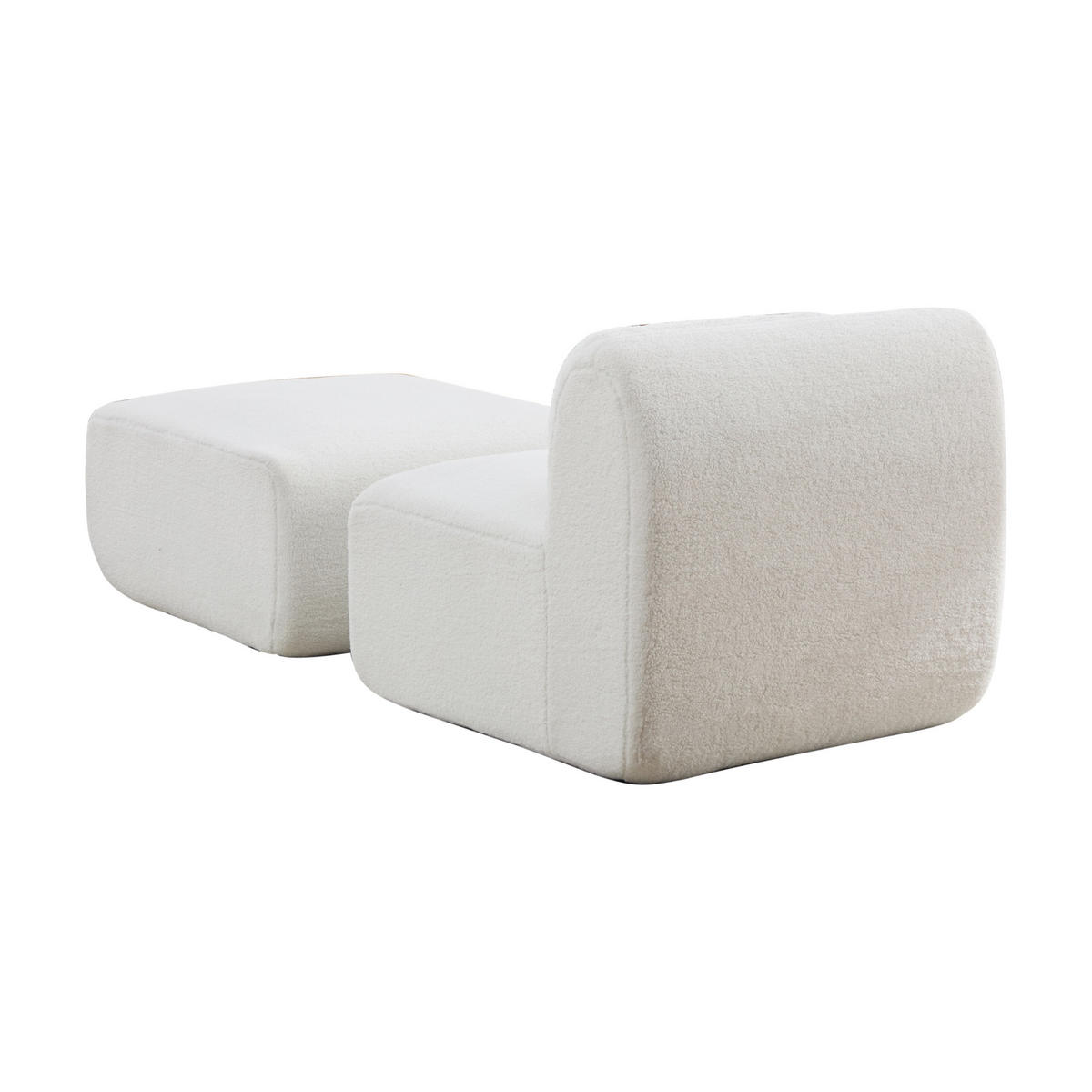 SESSEL DE-35154 mit Hocker Ivory - Creme, Textil (177/71/79cm) - ComfortXL