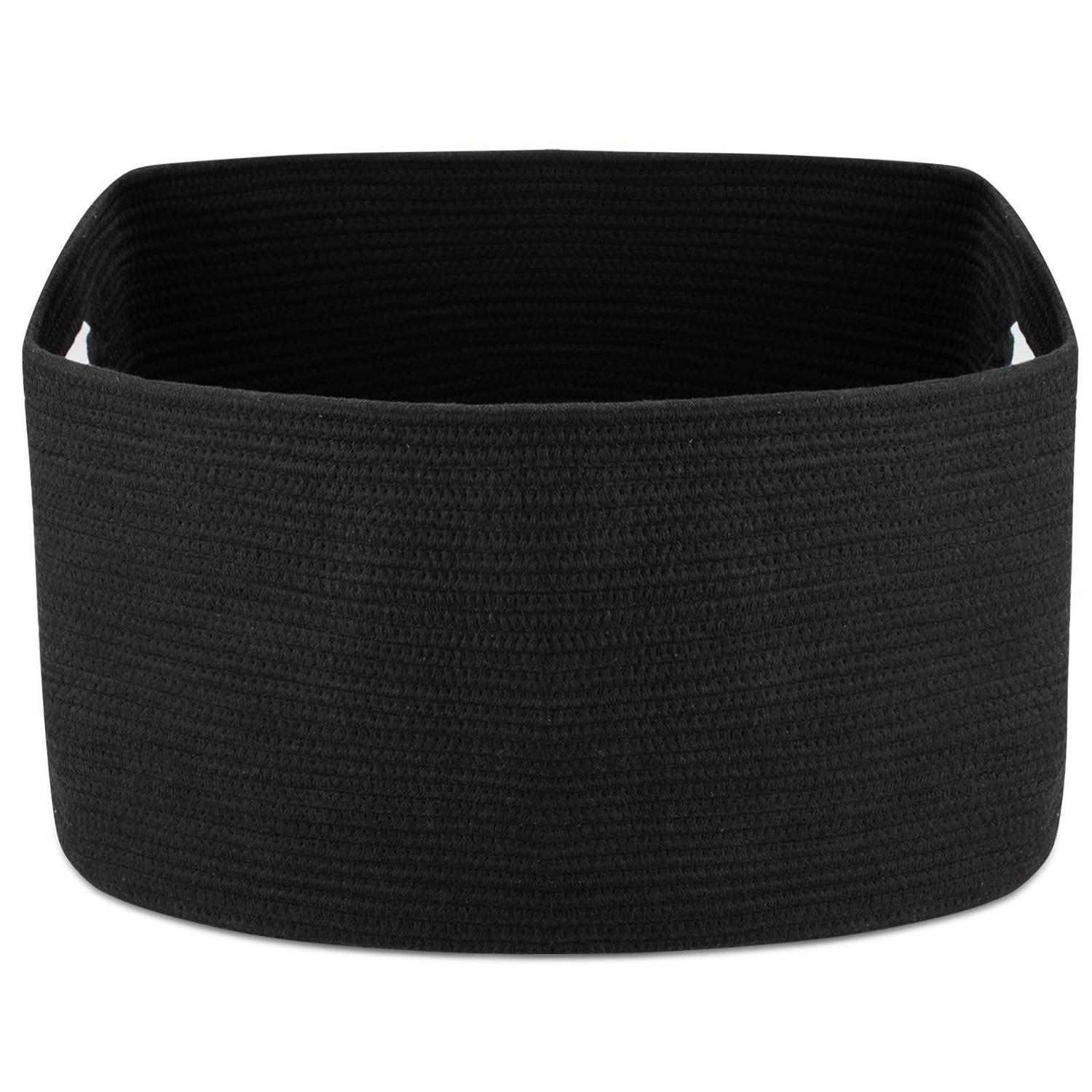 WÄSCHEKORB Geflochten 72L Schwarz 56 x 43 x 30 cm - Schwarz, Textil (43/30/56cm)