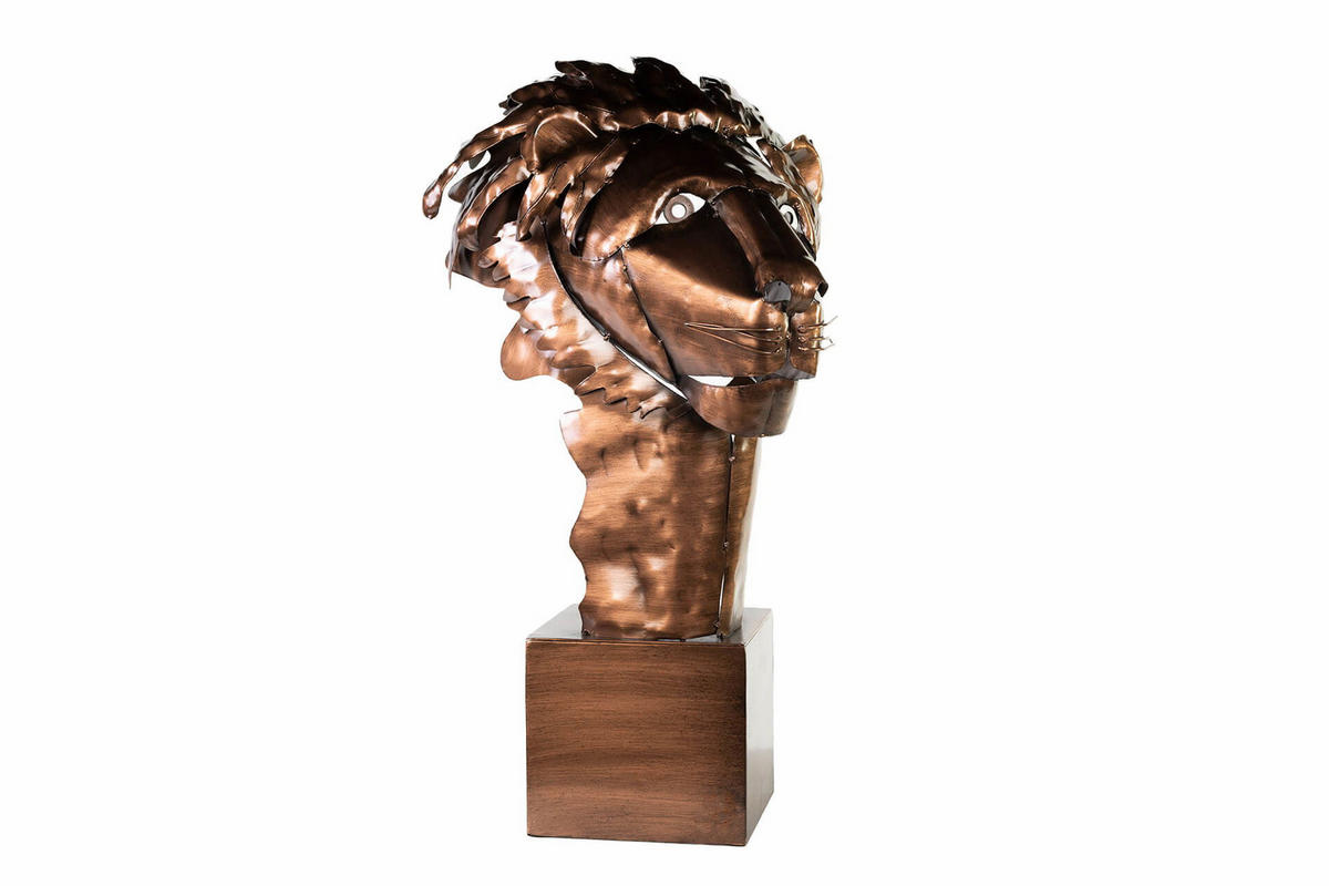 METALLSKULPTUR Braun 63/40 cm - Braun, Metall (2.3/40/35cm) - KUNSTLOFT