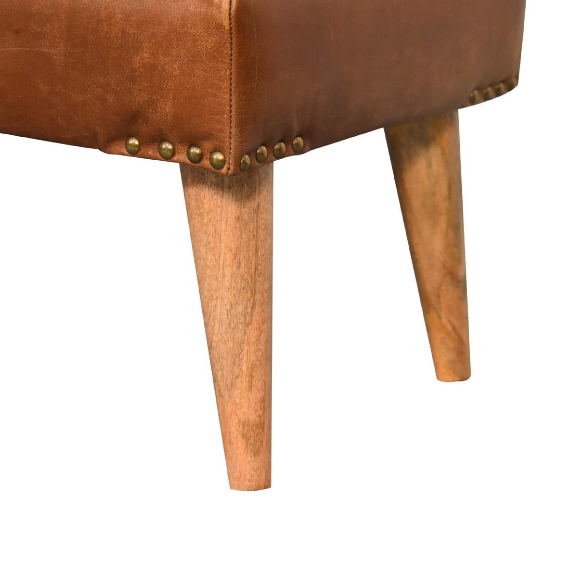 SITZBANK gepolstert - Messingfarben/Braun, Holz/Metall (90/40/35cm) - Artisan Furniture