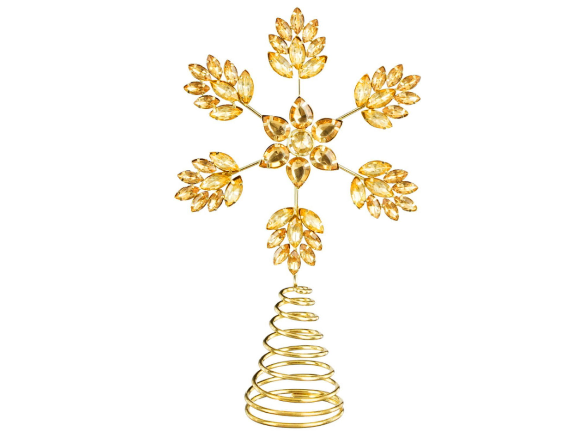 CHRISTBAUMSPITZE Schneeflocke Gold I, 28 cm, Metall - Goldfarben, Metall (17.5/28/17.5cm) - LAALU
