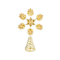 CHRISTBAUMSPITZE Schneeflocke Gold I, 28 cm, Metall - Goldfarben, Metall (17.5/28/17.5cm) - LAALU