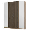 KLEIDERSCHRANK Kaja Eiche Evoke 200 cm - Eichefarben/Schwarz, Holzwerkstoff/Metall (200/239/61.9cm) - Selsey