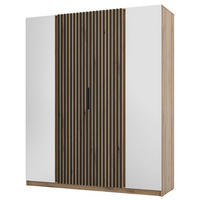 KLEIDERSCHRANK Kaja Eiche Evoke 200 cm - Eichefarben/Schwarz, Holzwerkstoff/Metall (200/239/61.9cm) - Selsey