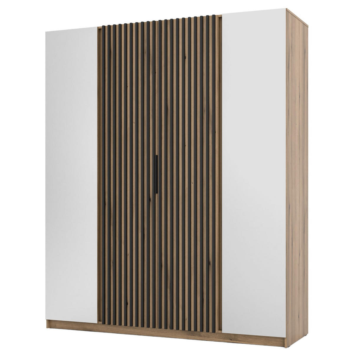 KLEIDERSCHRANK Kaja Eiche Evoke 200 cm - Eichefarben/Schwarz, Holzwerkstoff/Metall (200/239/61.9cm) - Selsey