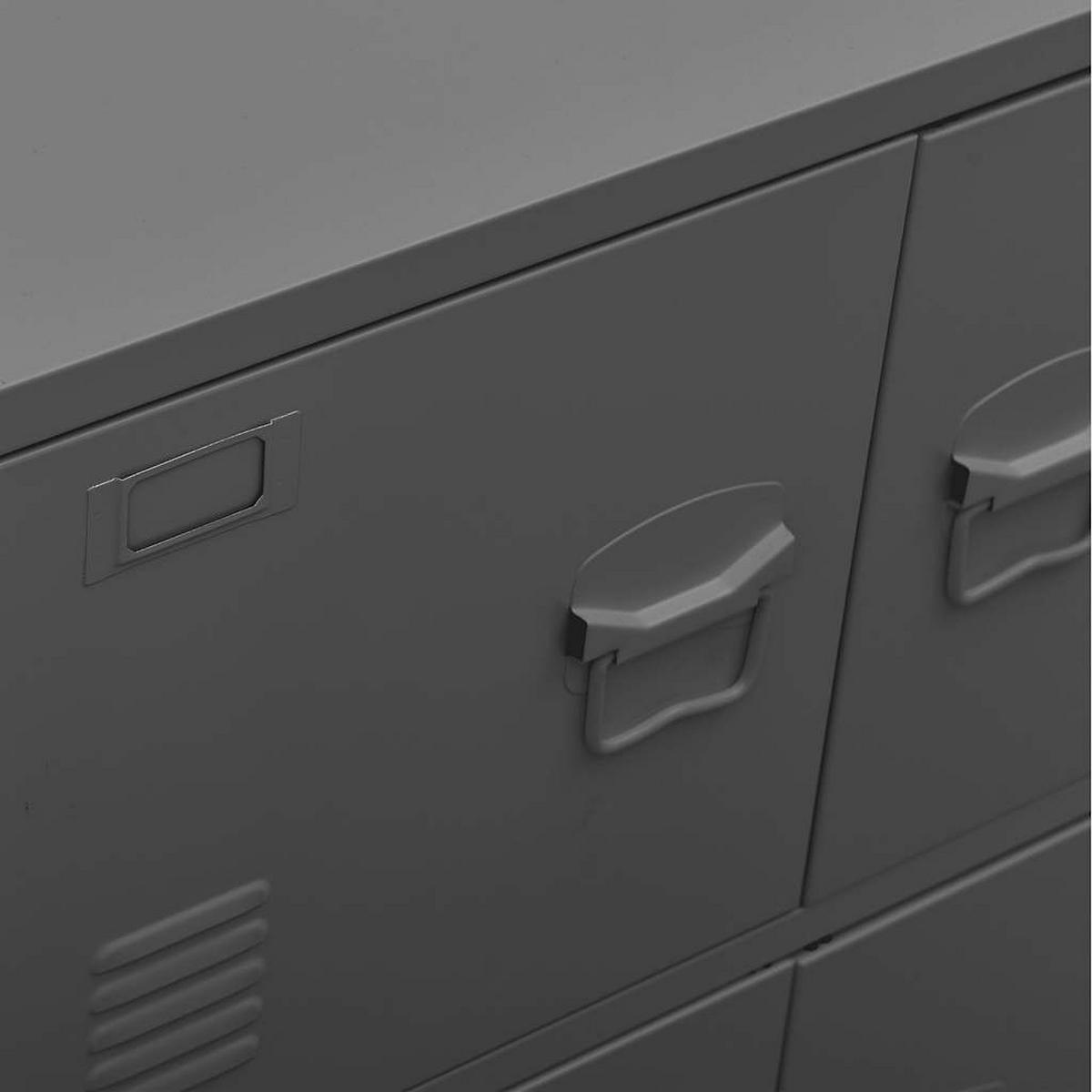 SIDEBOARD mit 4 Türen, 75/40/80 cm, aus Stahl, in Anthrazit, im Industriestil - Anthrazit, Metall (75/80/40cm) - vidaXL