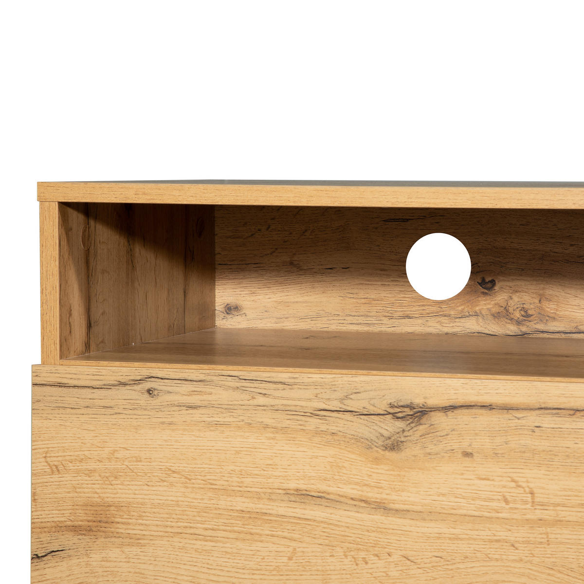 TV-BOARD Anthrazit und Eichefarben 180/38/50 cm - Schwarz, Holzwerkstoff (180/35/45.5cm) - PANGIVO