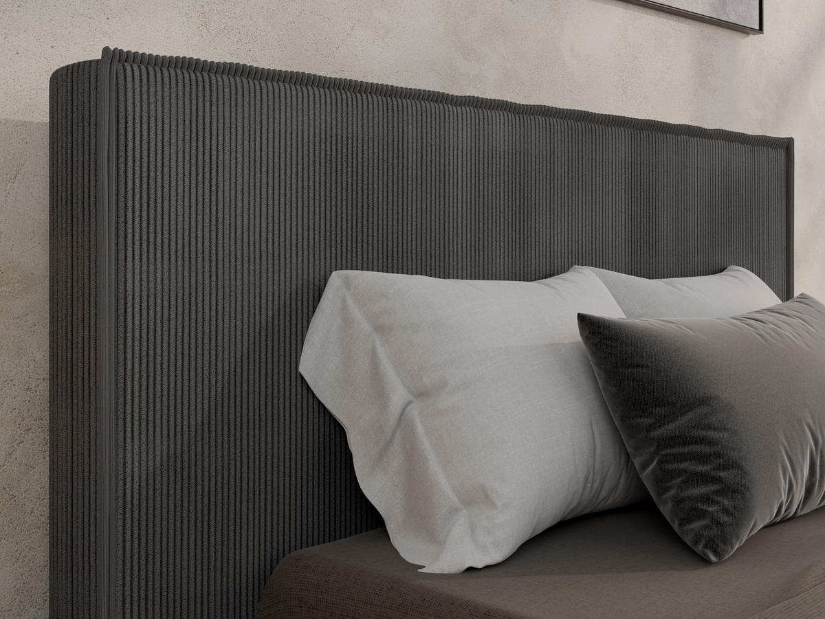 POLSTERBETT SANA 120x200cm Elegantes Polsterbett für modernen Wohnstil , ohne matratze, dunkelgrau - Dunkelgrau, Holz (120/200cm) - Panda Möbel