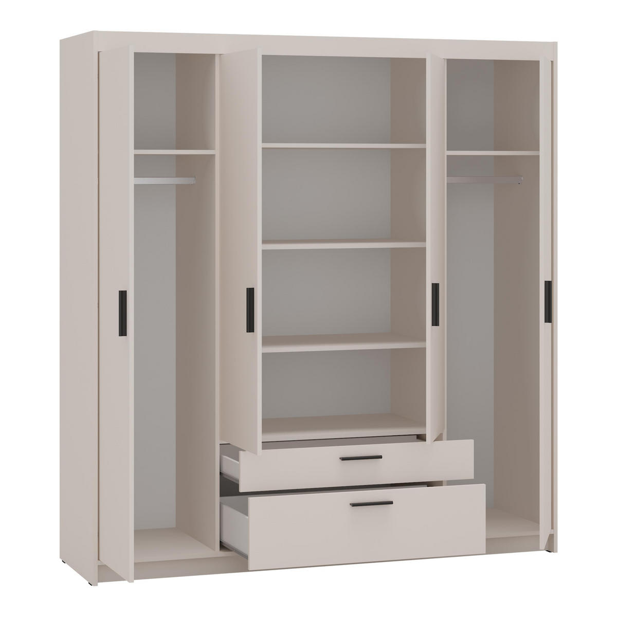 KLEIDERSCHRANK Storicos Beige 176,3/190,5/53 cm - 4T2S Modern mit Schubladen - Beige, Holzwerkstoff/Kunststoff (176.3/190.5/53cm) - AX Living