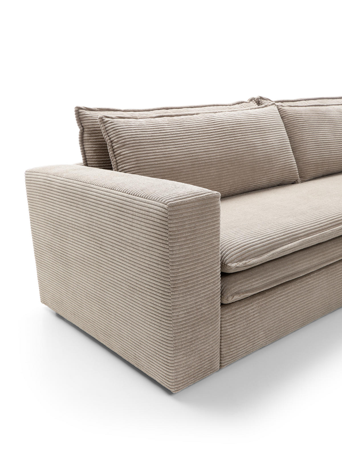 BETTSOFA SCORZA Beige Velours-Stoff mit Schlaffunktion - Beige, Textil (95/82/244cm) - MASSENO