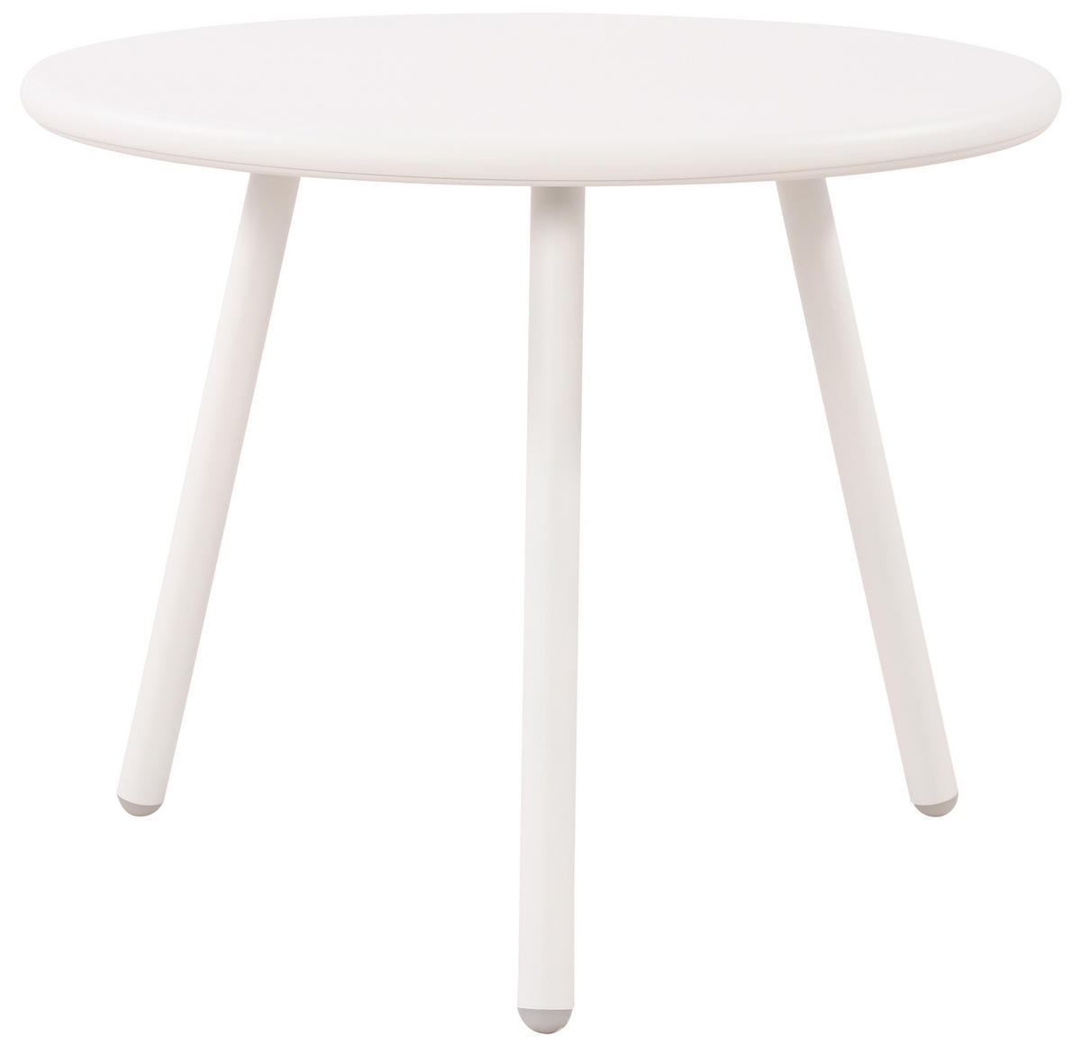 COUCHTISCH rund 50 cm Kunststoff weiß - Weiß, Kunststoff/Metall (50/50/40cm) - CLP