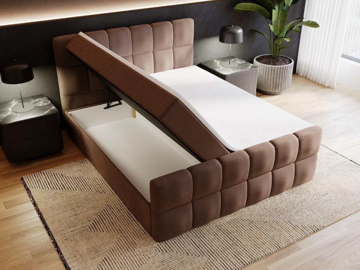 BOXBETT Alicante 160x200 Braun - Braun, Holz/Textil (160/200cm) - Graingold