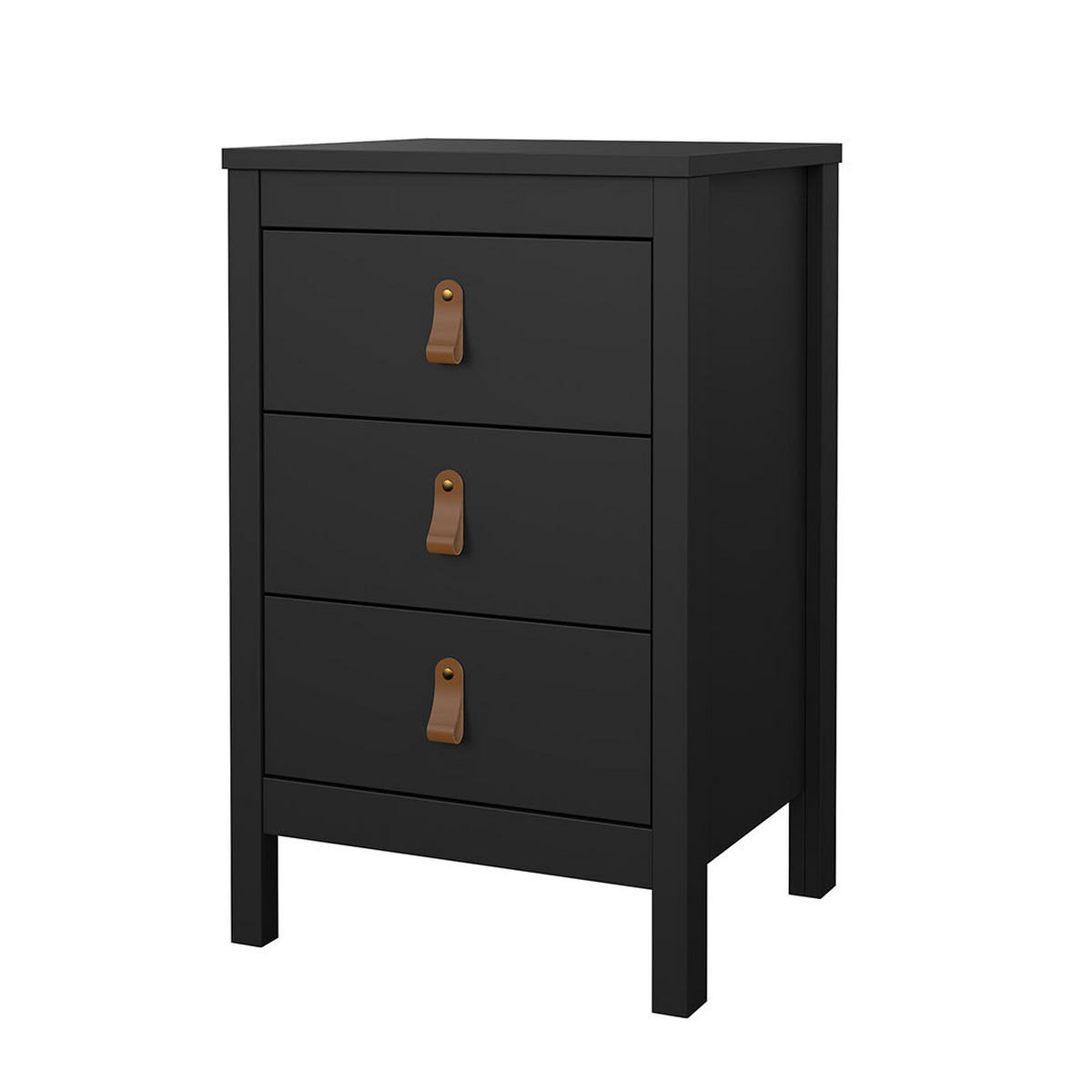 NACHTTISCH, Madrid, Schwarz, Holzwerkstoff, 44 x 39 x 71 cm - Schwarz, Holzwerkstoff (44/71/39cm) - ebuy24