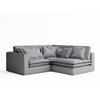 ECKSOFA Amalfi Grau Webstoff - Schwarz/Grau, Holz/Holzwerkstoff (238/222cm) - Maison de Reve