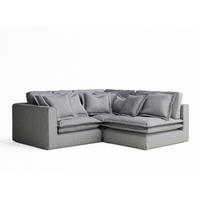 ECKSOFA Amalfi Grau Webstoff - Schwarz/Grau, Holz/Holzwerkstoff (238/222cm) - Maison de Reve