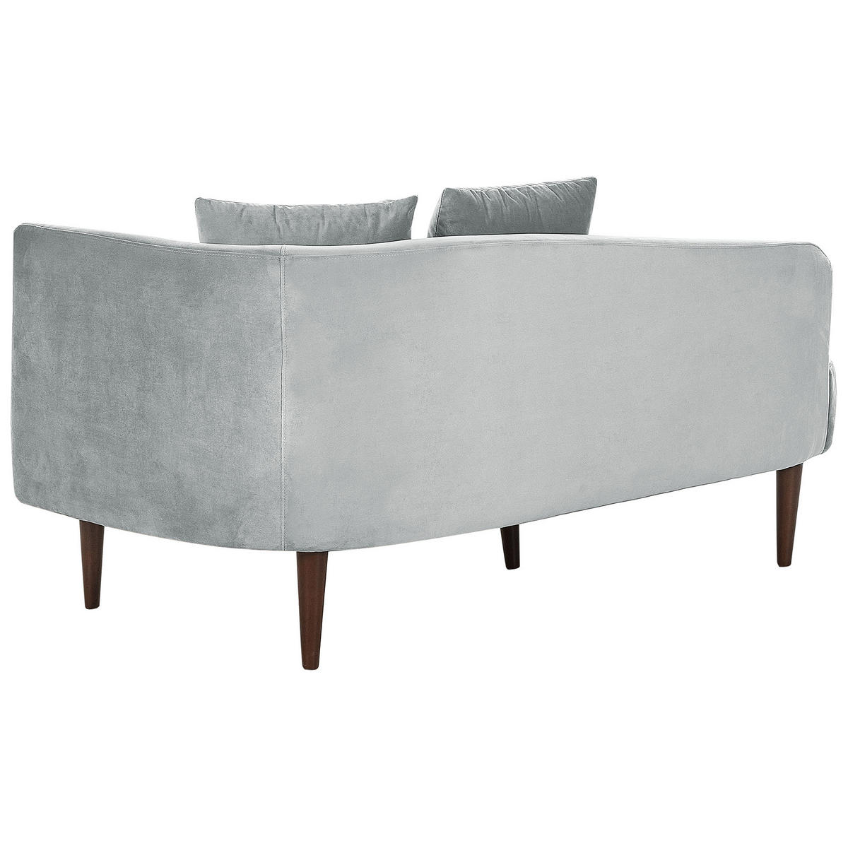 CHAISELONGUE Samtstoff hellgrau rechtsseitig Chaumont - Dunkelbraun/Grau, Textil (168/75/74cm) - Beliani