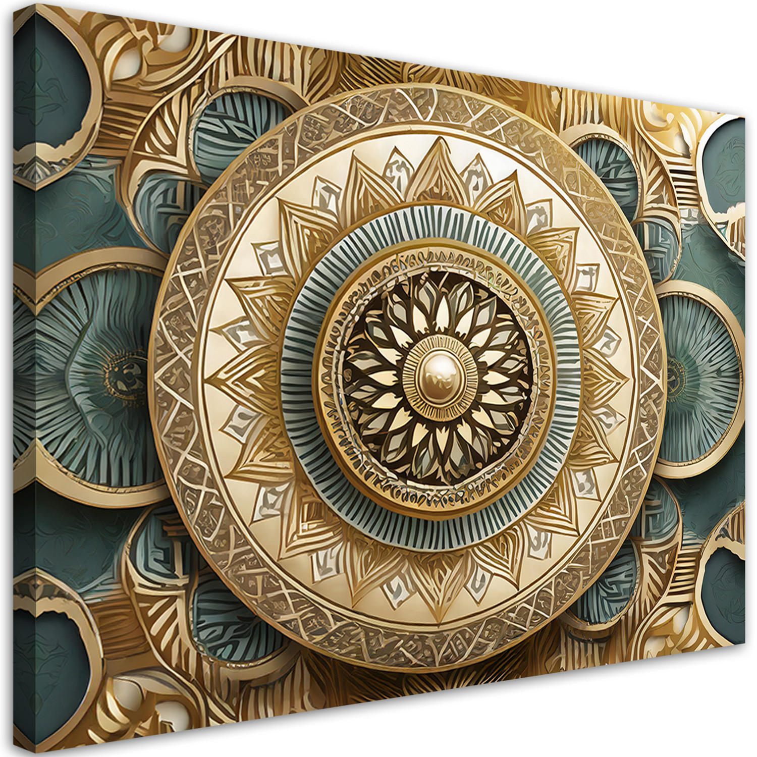 WANDBILD abstrakte mandala - Goldfarben, Textil (60/40cm) - Feeby