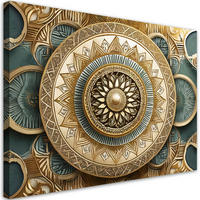 WANDBILD abstrakte mandala - Goldfarben, Textil (60/40cm) - Feeby