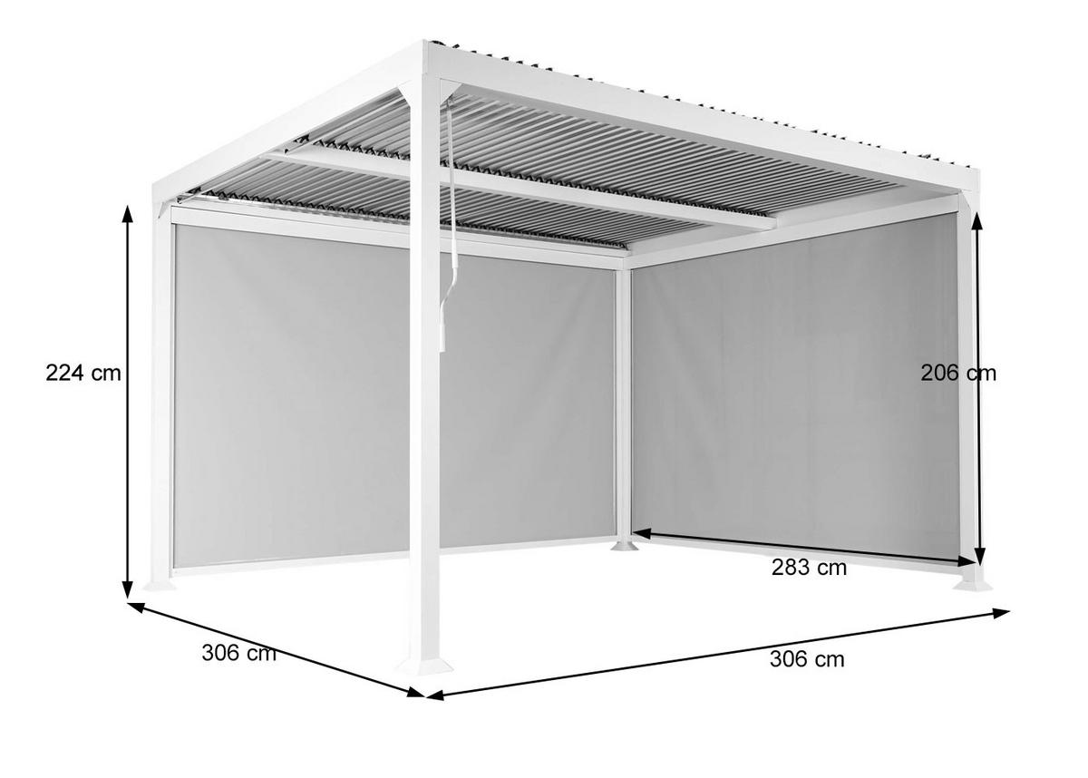 ALU PERGOLA MIT SEITENWAND Anthrazit - Anthrazit, Metall (306/224/306cm) - MCW
