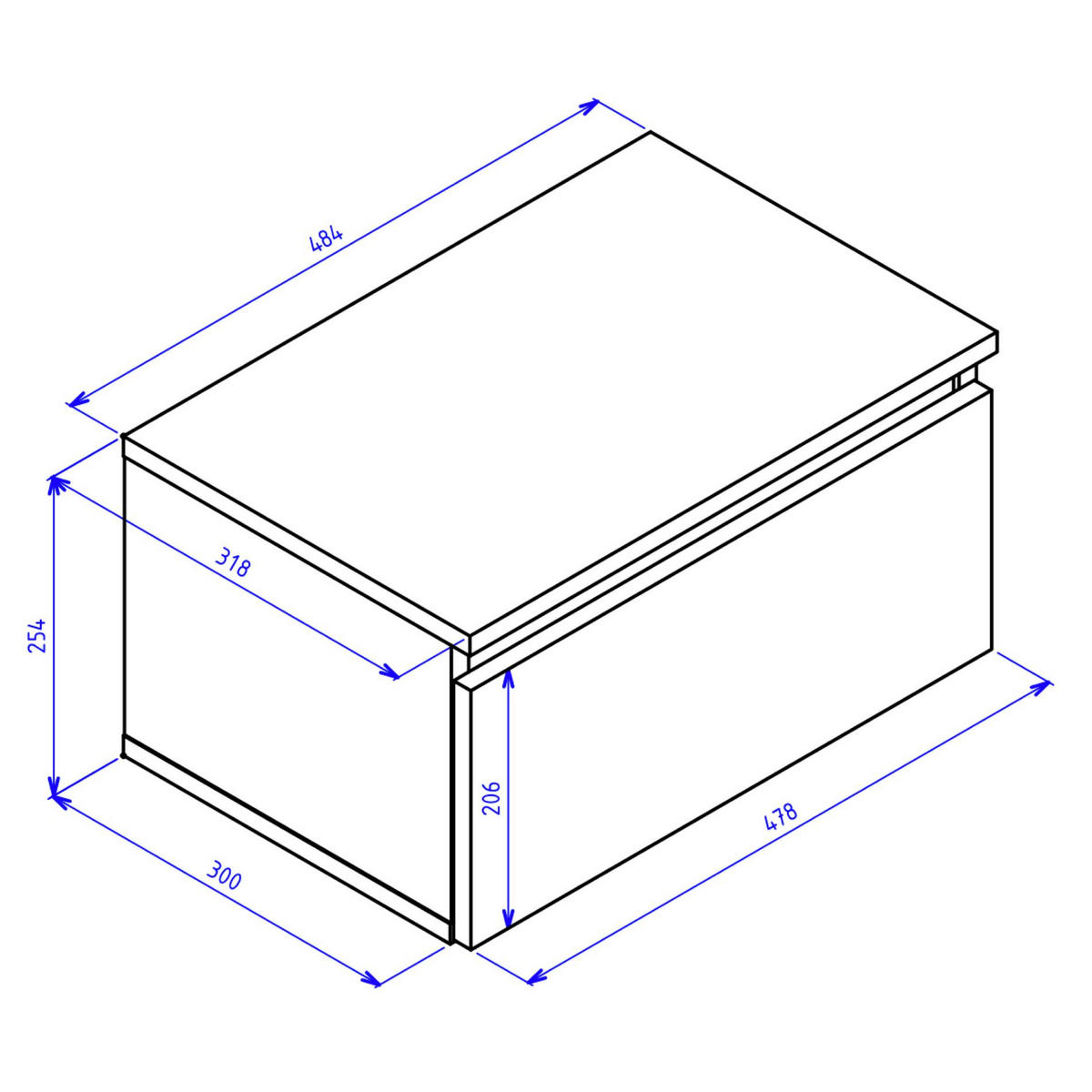WANDNACHTTISCH Bemmi Greige 49 cm - Kaschmir, Holzwerkstoff (48.4/25.4/31.8cm) - Selsey