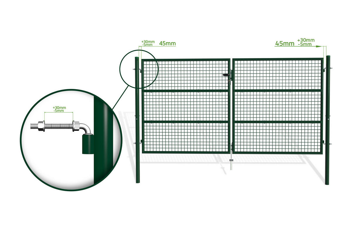ZAUNTOR Olga Grün 3m H.150cm - Grün, Metall (306/156cm) - Casanoov