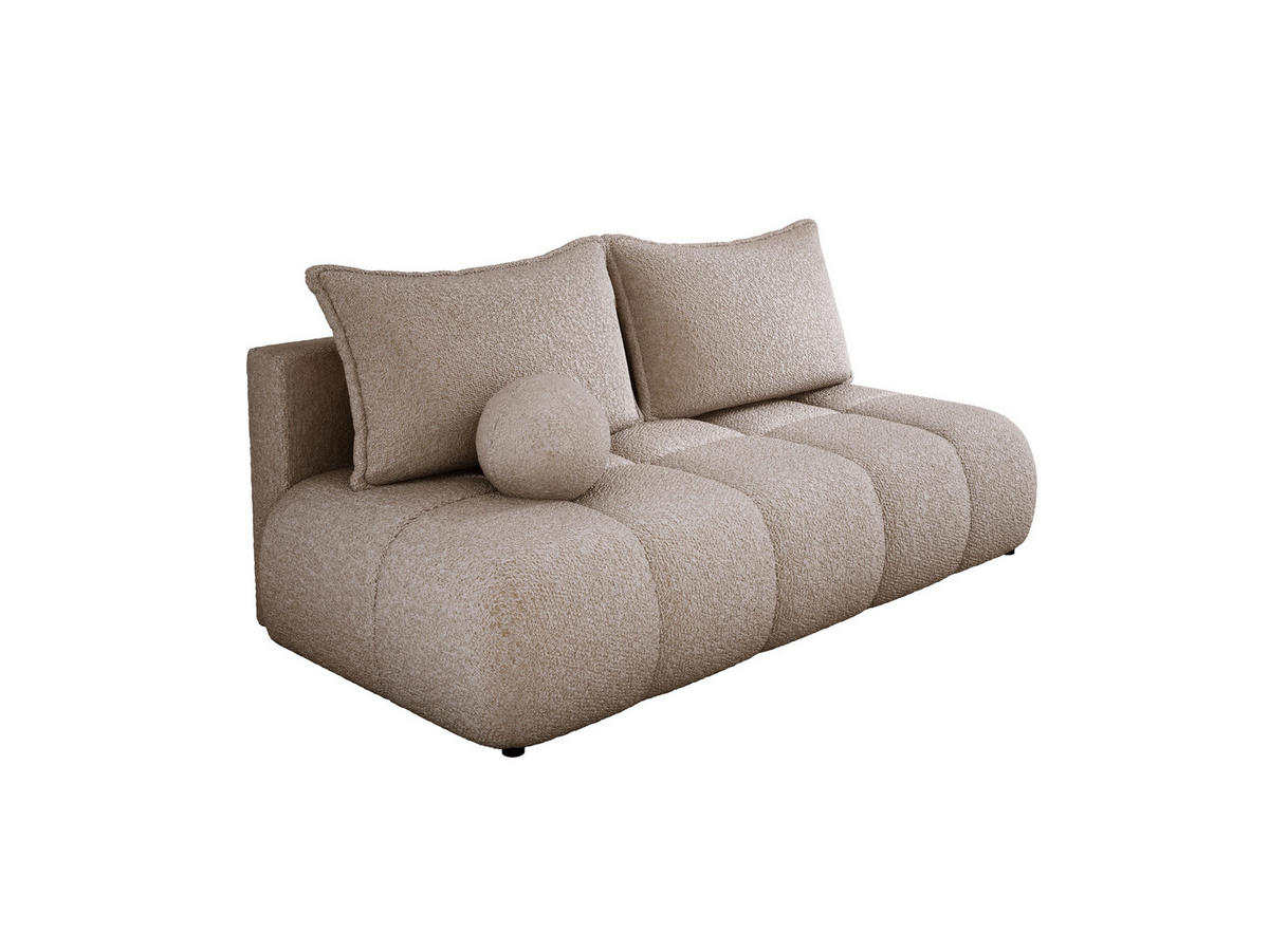 SOFA COCO MINI SCHLAFSOFA mit Bettfunktion, Anthology Stoffbezug, 2-Sitzer, freistehend, Größe: 205x105x97 cm, Beige - Greige, Holz/Textil (205/97/105cm) - DomoHome