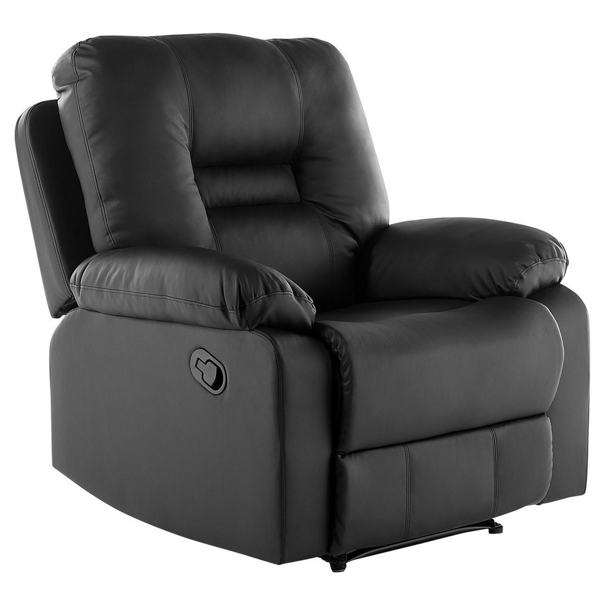 SOFA-SET 6-sitzer Kunstleder Schwarz Bergen - Schwarz, Kunststoff (204/101/74cm) - Beliani