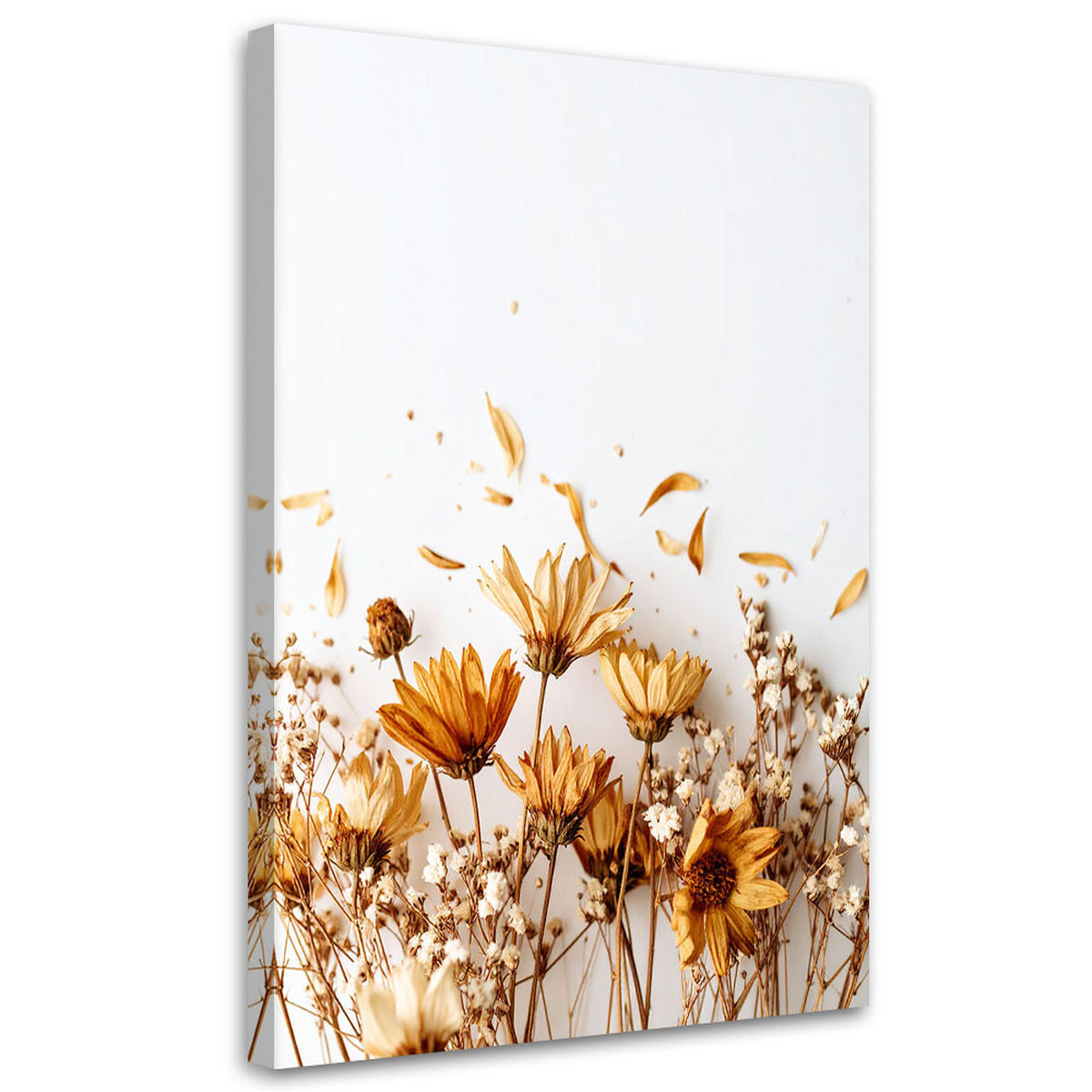 LEINWANDBILD Getrocknete Feldblumen in Beige 70x100cm - Beige, Textil (70/100cm) - Feeby