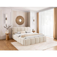 POLSTERBETT SOFIA Bettkasten Lattenrost 140x200 Creme - Creme, Holz (140/200cm) - Furnistar