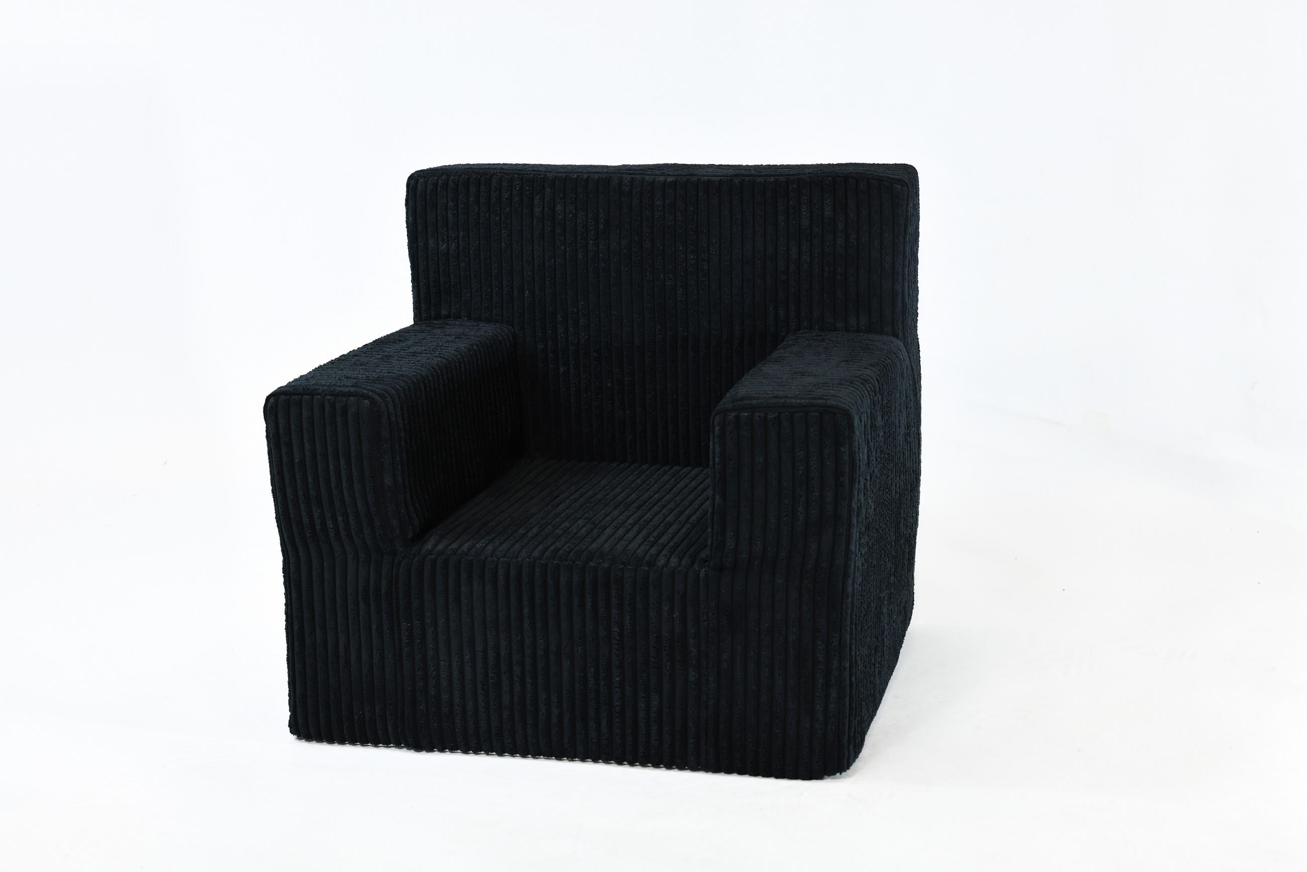 KINDERSESSEL aus Kuschel-Cord in Schwarz - Schwarz, Textil (51/47/33cm) - Fortisline