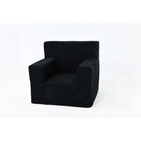 KINDERSESSEL aus Kuschel-Cord in Schwarz - Schwarz, Textil (51/47/33cm) - Fortisline