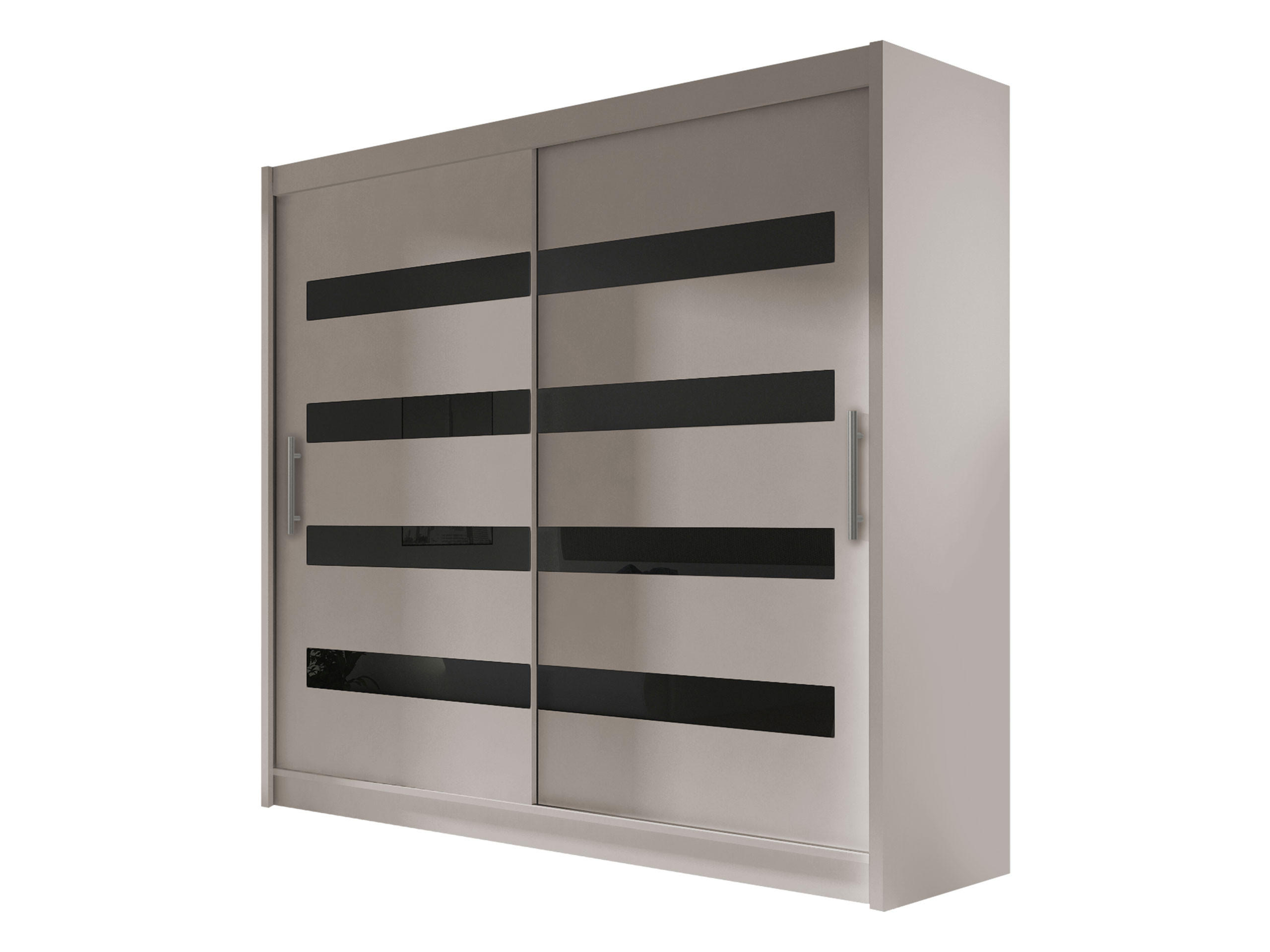 KLEIDERSCHRANK London XI - Kaschmir/Silberfarben, Holzwerkstoff/Kunststoff (180/215/58cm) - MIRJAN24