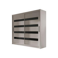 KLEIDERSCHRANK London XI - Kaschmir/Silberfarben, Holzwerkstoff/Kunststoff (180/215/58cm) - MIRJAN24