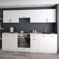 KÜCHENZEILE LECO 240 weiss matt - Weiß, Holzwerkstoff (240/82/46cm) - roe furniture