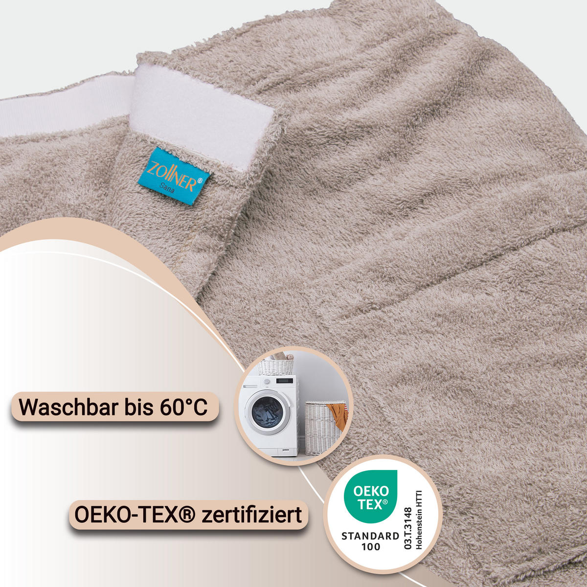 BADEMANTEL, L/XL, 100% Baumwolle, Braun - Fango, Textil (L/XLnull) - Zollner