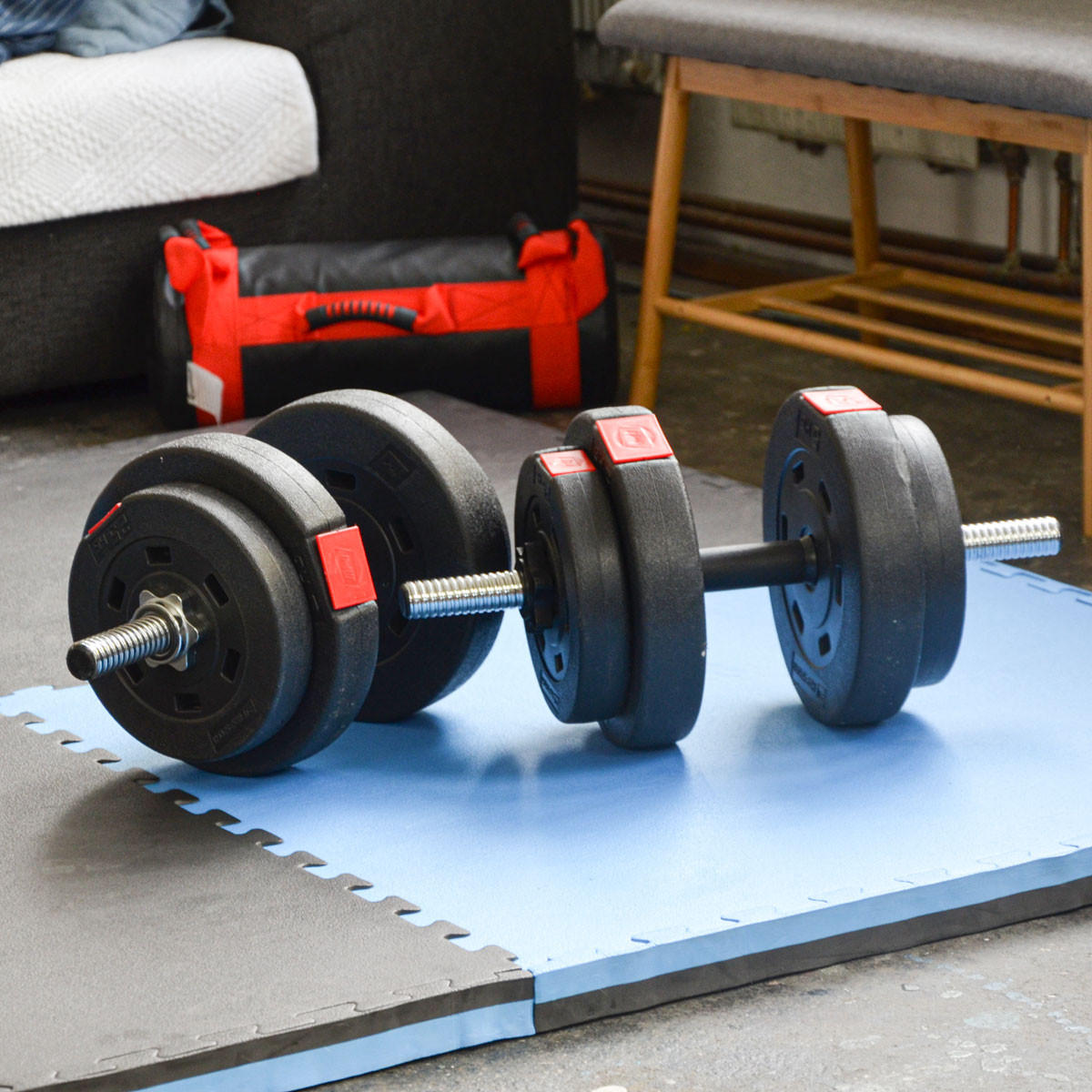 PUZZLEMATTE 90x90x4 cm, Blau - Blau, Kunststoff (90/90/4cm) - eyepower