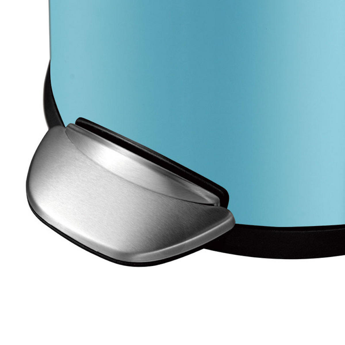MÜLLEIMER Retro Mit Markanten Griffen und Kugelkappe 12 Liter 41,2 x 25 cm Kunststoff Inneneimer Hellblau - Blau, Metall (28.3/41.2/31.9cm) - PROREGAL