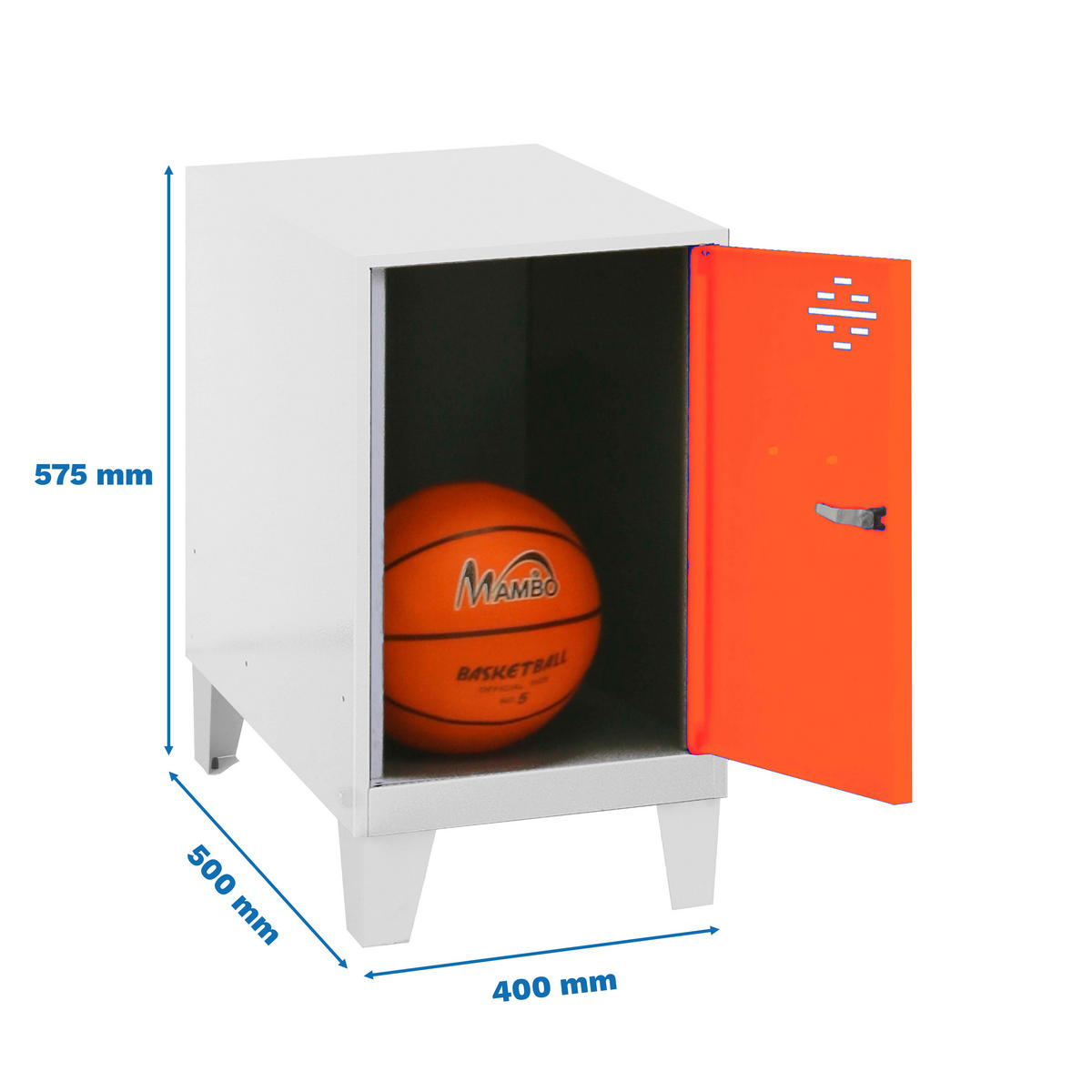 SCHLIESSFACHWÜRFEL Amego HxBxT 57,5x40x50 cm Mit Standfüße Orange-Weiß Spind - Orange, Metall (40/57.5/50cm) - PROREGAL