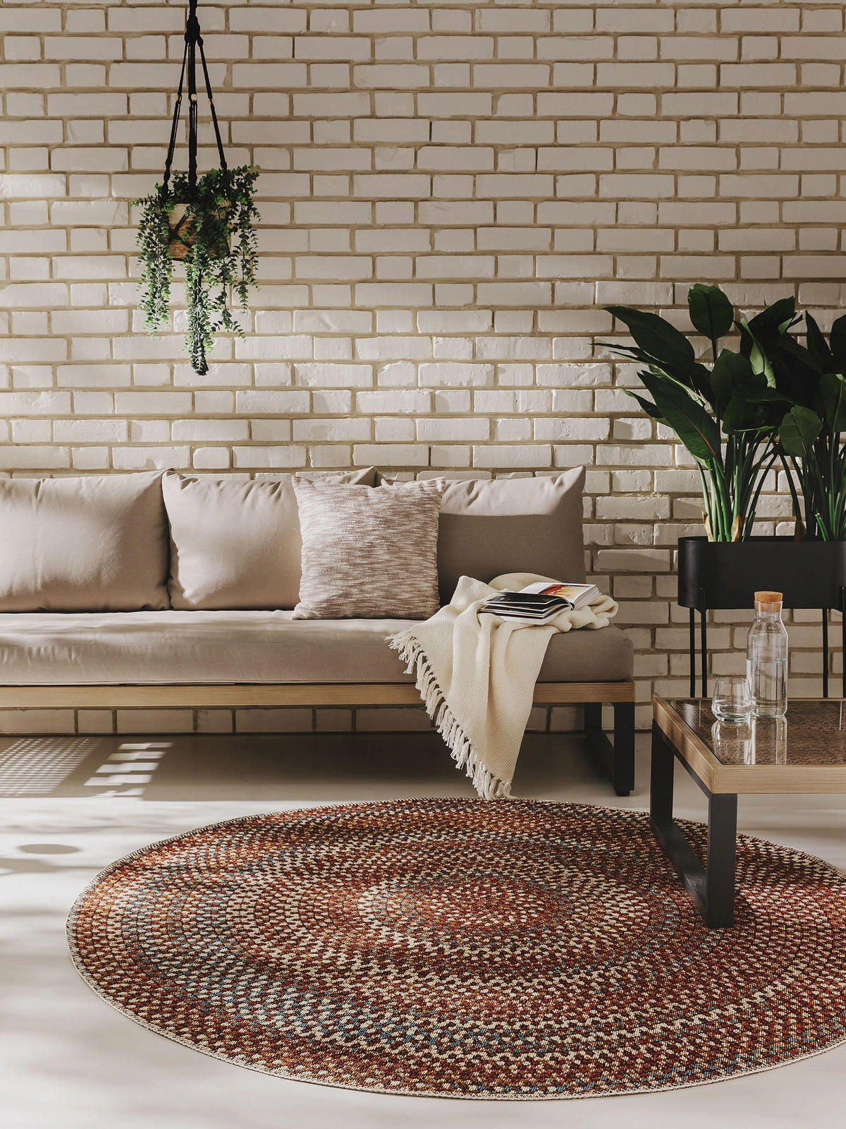 Outdoorteppich rund Kenya Multicolor ø 160 cm rund - Multicolor, Textil (160/160cm) - benuta Nest