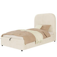 KINDERBETT 90/200 cm aus Samt mit hydraulischem Stauraum Beige - Beige, Textil (90/200cm) - Modenvie