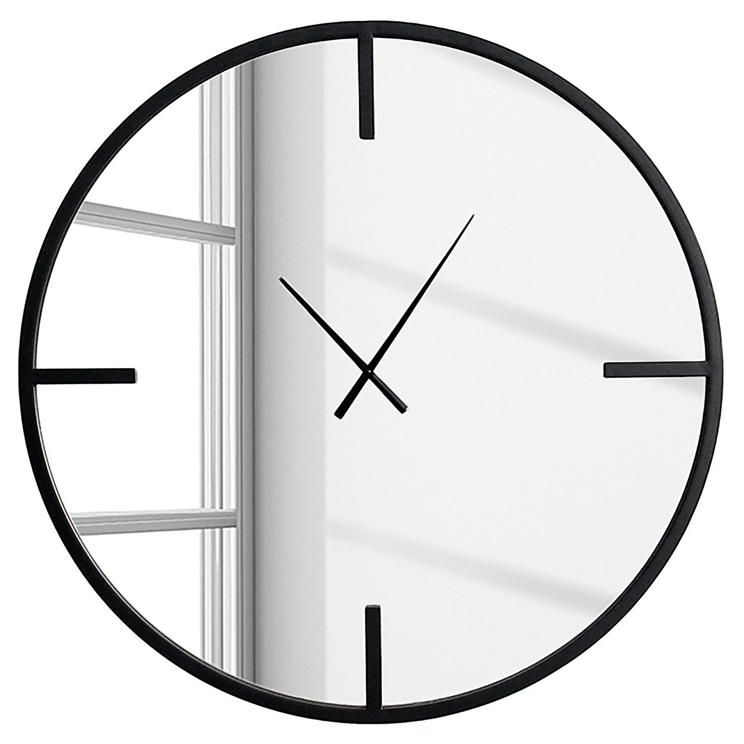 WANDUHR - Schwarz - Metall - Schwarz, Metall (80/80/4cm) - home24