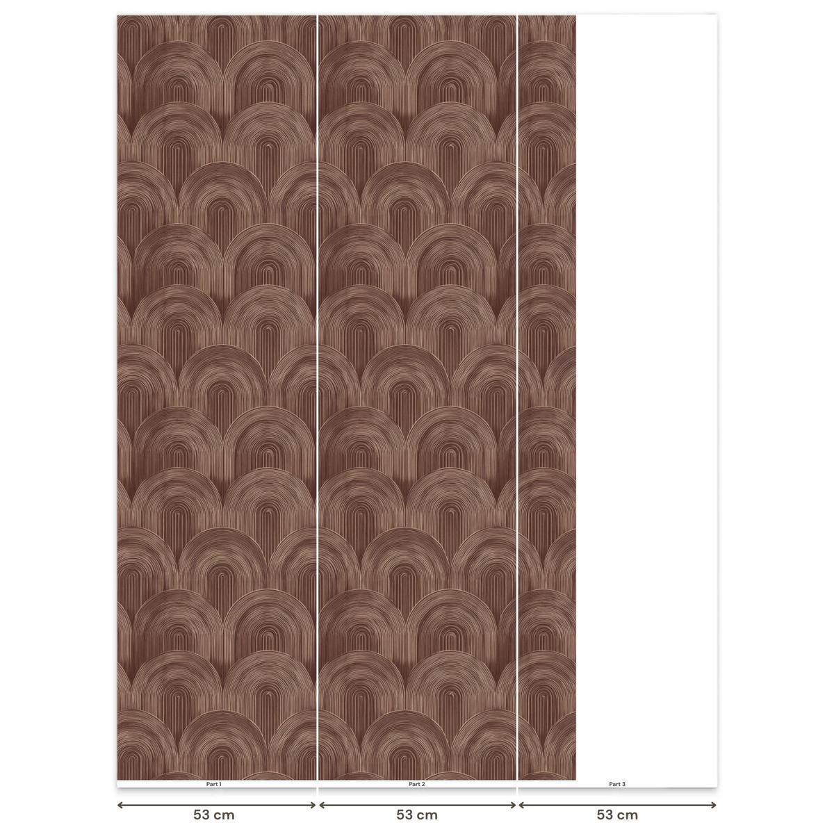 TAPETE - Rhythmic - Aufschlag - Braun - 120x200 cm - Dunkelbraun, Papier (120/200cm) - OnlyWow