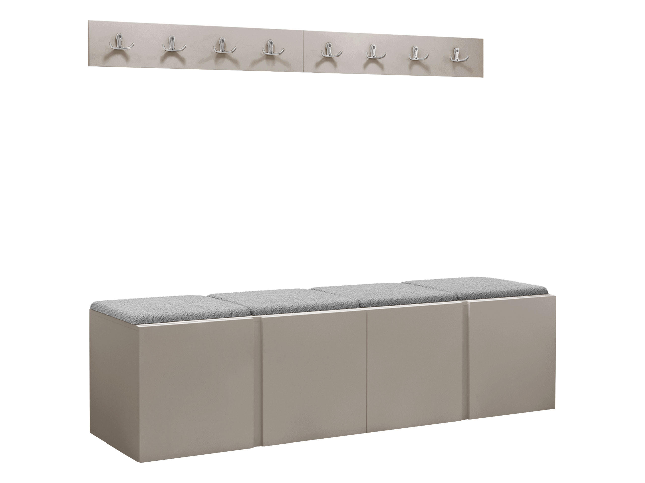 GARDEROBEN-SET Orion VII - Kaschmir/Hellgrau, Holzwerkstoff/Kunststoff (168/42/46cm) - MIRJAN24